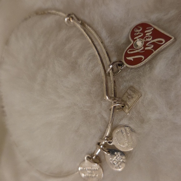 Alex and Ani Jewelry - Alex and Ani Silver Bracelet with Red Heart Charm